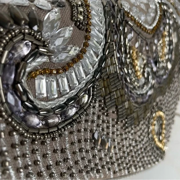 Ethereal Embroidered Beaded Clutch Crossbody Made India Fairy Feminine Romantic - Picture 9 of 9